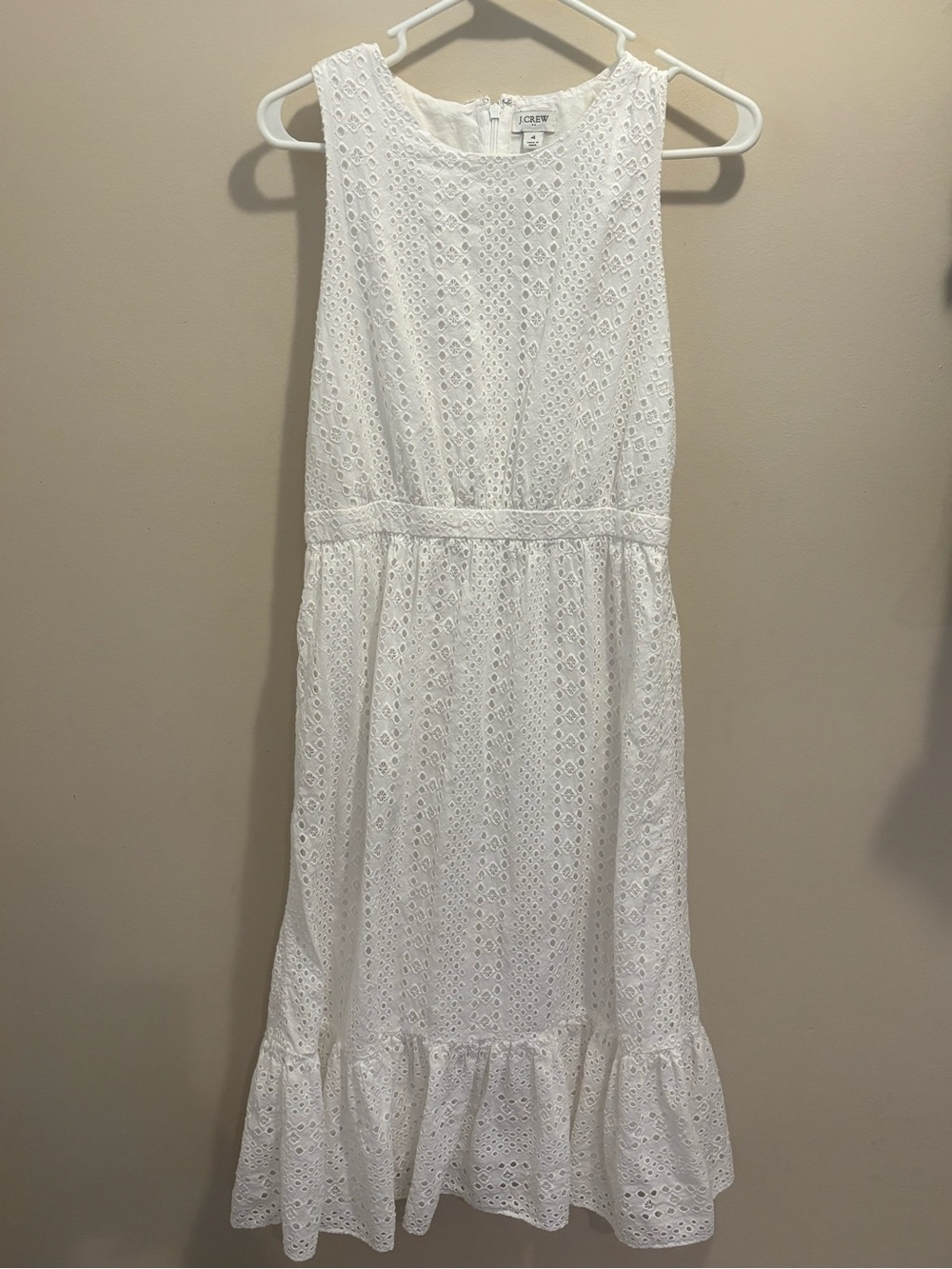 J. Crew White Eyelet Shift Dress